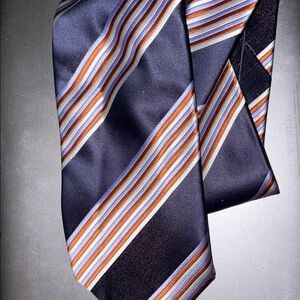 Robert Talbott Best of Class Tie Striped Navy and Orange Men's Tie